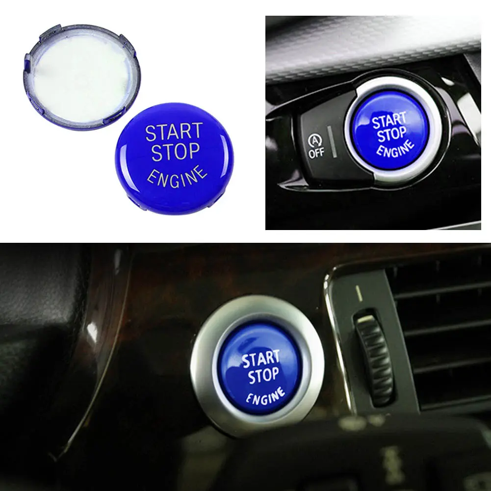 Car Engine Start Stop Switch Button Stickers for BMW X5 E53 E70 X6 E71 E72 X3 E83 X1 E84 E90 E60 E92 E93 E81 E87 Accessories