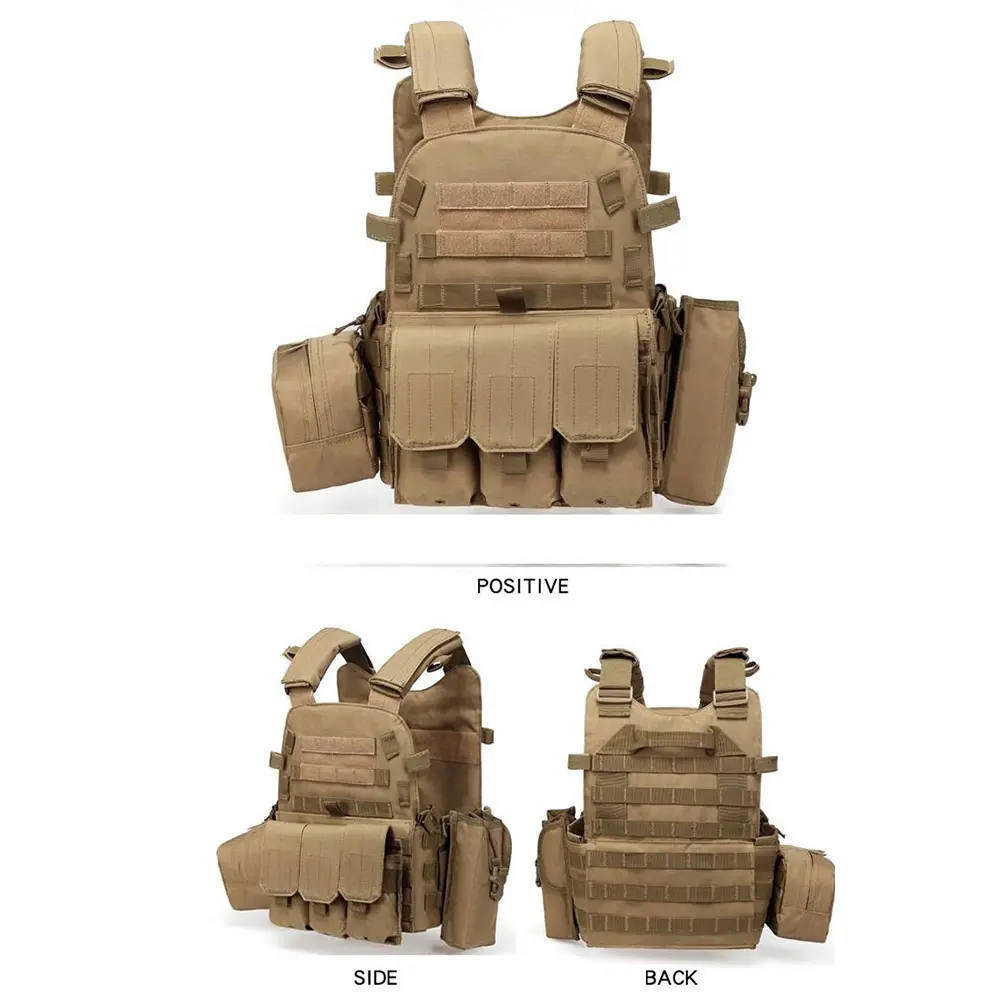 Nylon Airsoft Vest Multi-Functional Camouflage Paintball Airsoft Vest Adjustable Men Women Combat Equipment for Outdoor Cycling