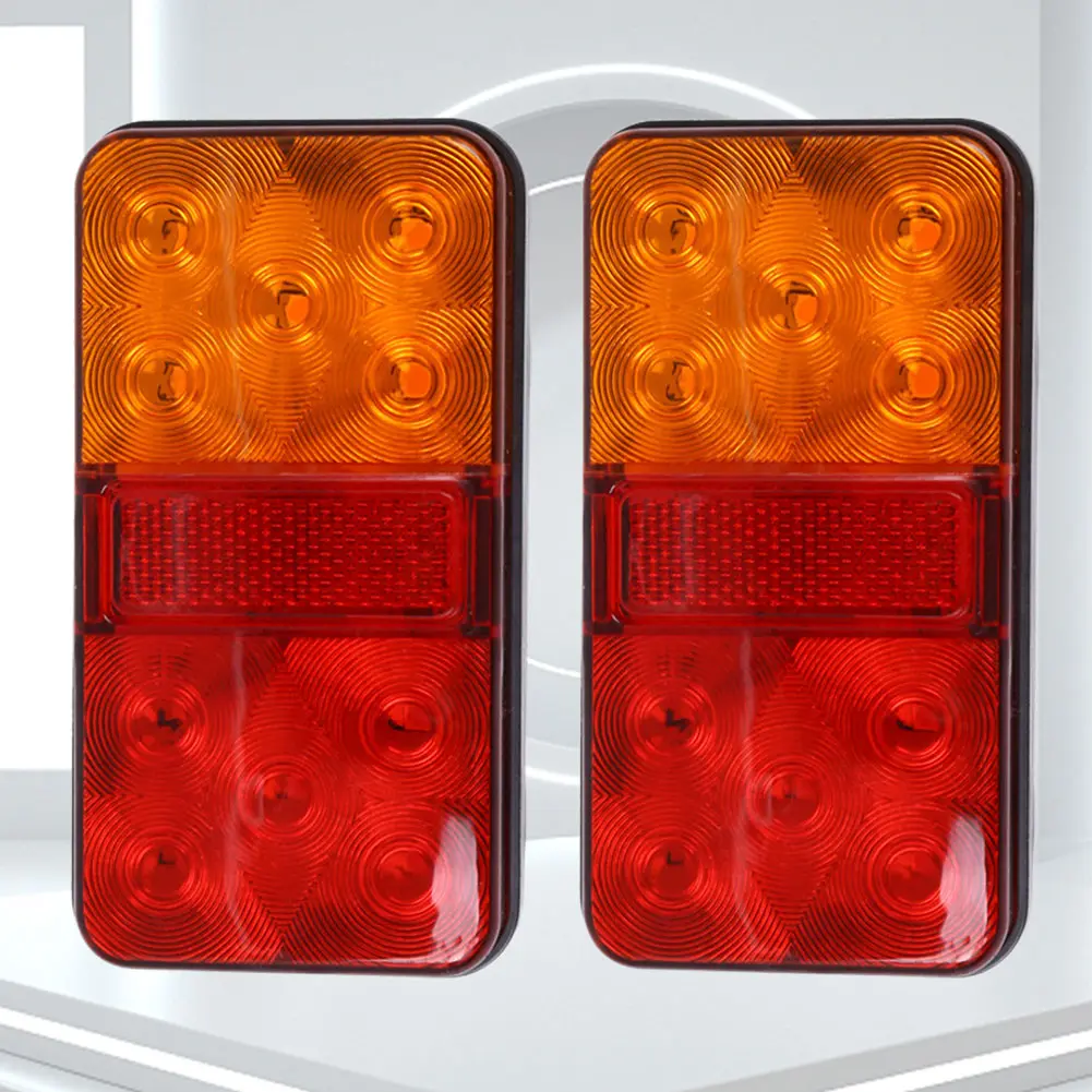 2Pcs 12V Indicator Stop Light 6000K Trailer Truck Tail Lamp Waterproof Tail Signal Light Rear Indicator Lamp for RV Lorry Truck