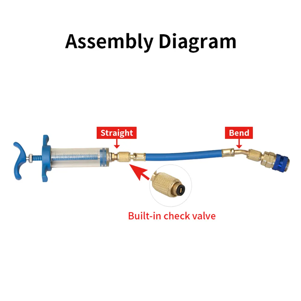 Auto Oil Dye Injector 1Oz A/C Dye Injector 1/4 SAE Oil Dye Coupler Adapter for Car Repair Tools for Vehicle Home Air Conditioner