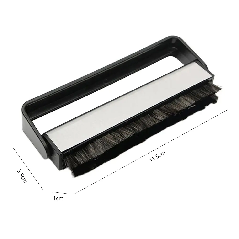 Nylon Wool Record Turntable Brush Portable Gramophone Cleaning Brush Anti Static with Handle Lightweight Instrument Accessories
