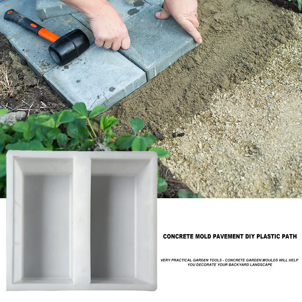 DIY Courtyard Road Pavement Stone Mold Path Paving Garden Concrete Brick Mould Use Heavy Plastic Mould Garden Stepping Stone