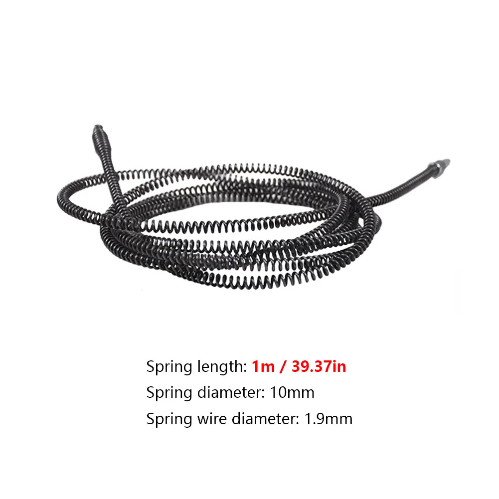 1/2/3/4/5/8/10 Meter Sewer Sink Basin Pipeline Clogged Remover Pipe Dredging Tool 10mm Dia Drain Cleaner Anti-Rust Cleaning Tool