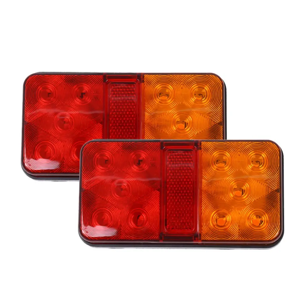 2Pcs 12V Indicator Stop Light 6000K Trailer Truck Tail Lamp Waterproof Tail Signal Light Rear Indicator Lamp for RV Lorry Truck