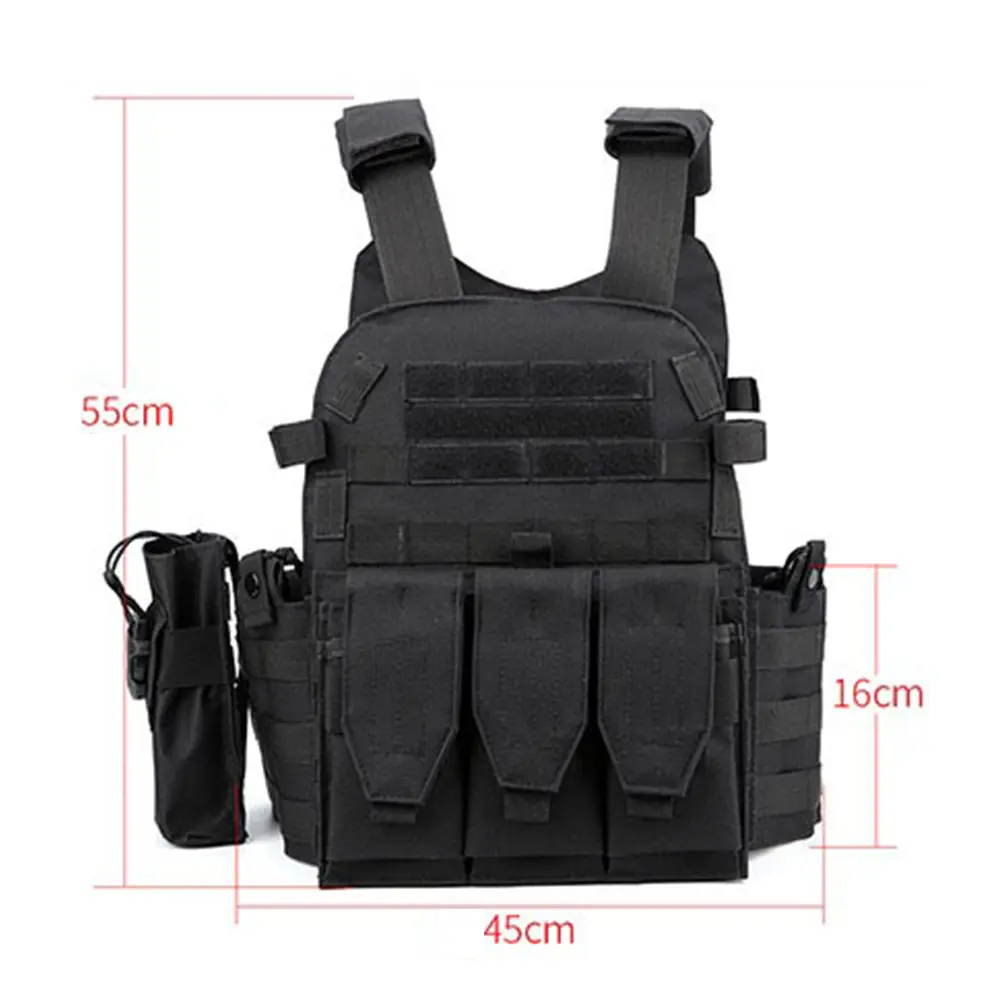 Nylon Airsoft Vest Multi-Functional Camouflage Paintball Airsoft Vest Adjustable Men Women Combat Equipment for Outdoor Cycling