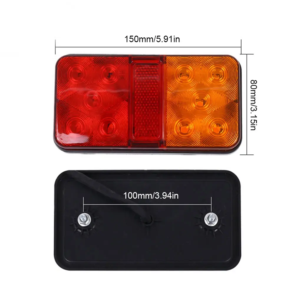 2Pcs 12V Indicator Stop Light 6000K Trailer Truck Tail Lamp Waterproof Tail Signal Light Rear Indicator Lamp for RV Lorry Truck
