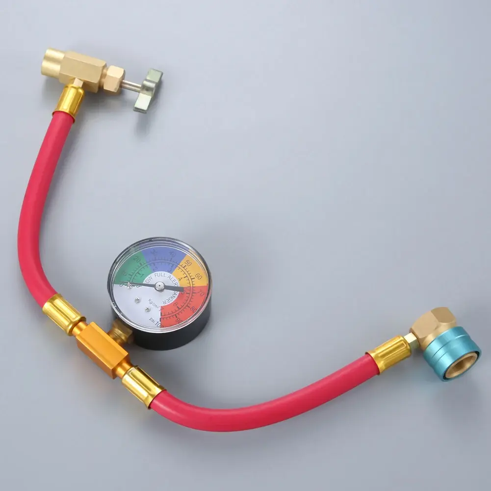 R1234YF Car Refrigerant Charging Pipe 14mm Low Side Quick Coupler AC Recharge Hose Refrigerant Gas Refill for Car Automobile