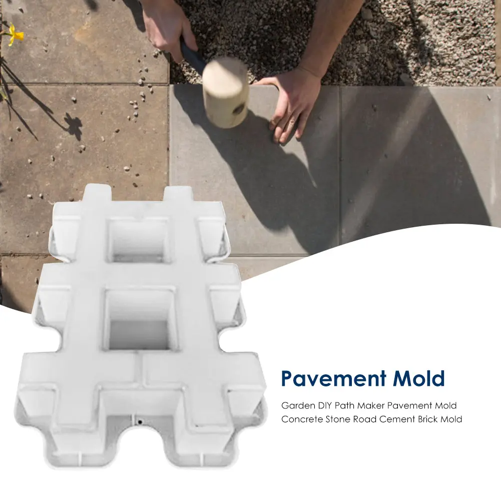 Plastic Concrete Molds Reusable DIY Garden Pavement Mold Path Paving Concrete Brick Mould for Sidewalk Walkway Path Patio