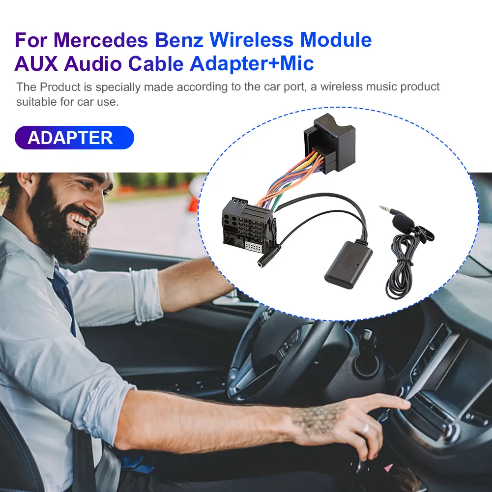 Wireless Bluetooth-Compatible Module with Microphone Car Stereo Bluetooth-Compatible Kit AUX IN for Mercedes-Benz W251 W221 R230