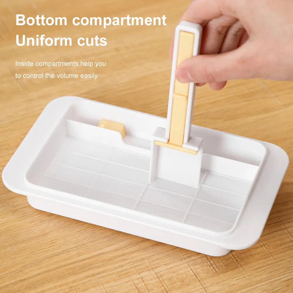Butter Keeper Container with Lid Rectangular Cheese Storage Box Multifunctional Plastic Butter Holder Tray for Refrigerator