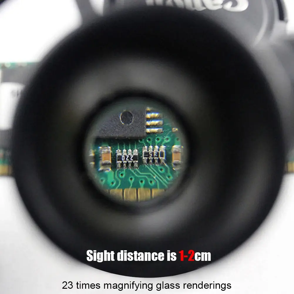 2xLED 8X 15X 23X Watch Jeweler Repair Magnifier Telescopic Magnifier Glasses with 2 LED Light for Reading Wearing