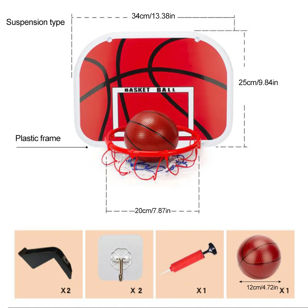 Basketball Goals with Ball and Pump Basketball System Adjustable Basketball Hoop Set Indoor Outdoor Play for Kids