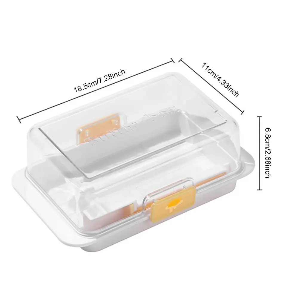 Butter Keeper Container with Lid Rectangular Cheese Storage Box Multifunctional Plastic Butter Holder Tray for Refrigerator