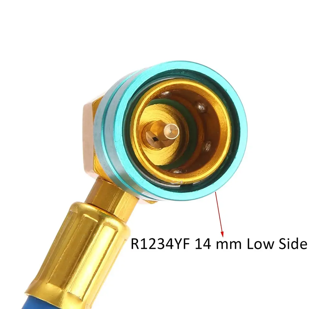 R1234YF Car Refrigerant Charging Pipe 14mm Low Side Quick Coupler AC Recharge Hose Refrigerant Gas Refill for Car Automobile