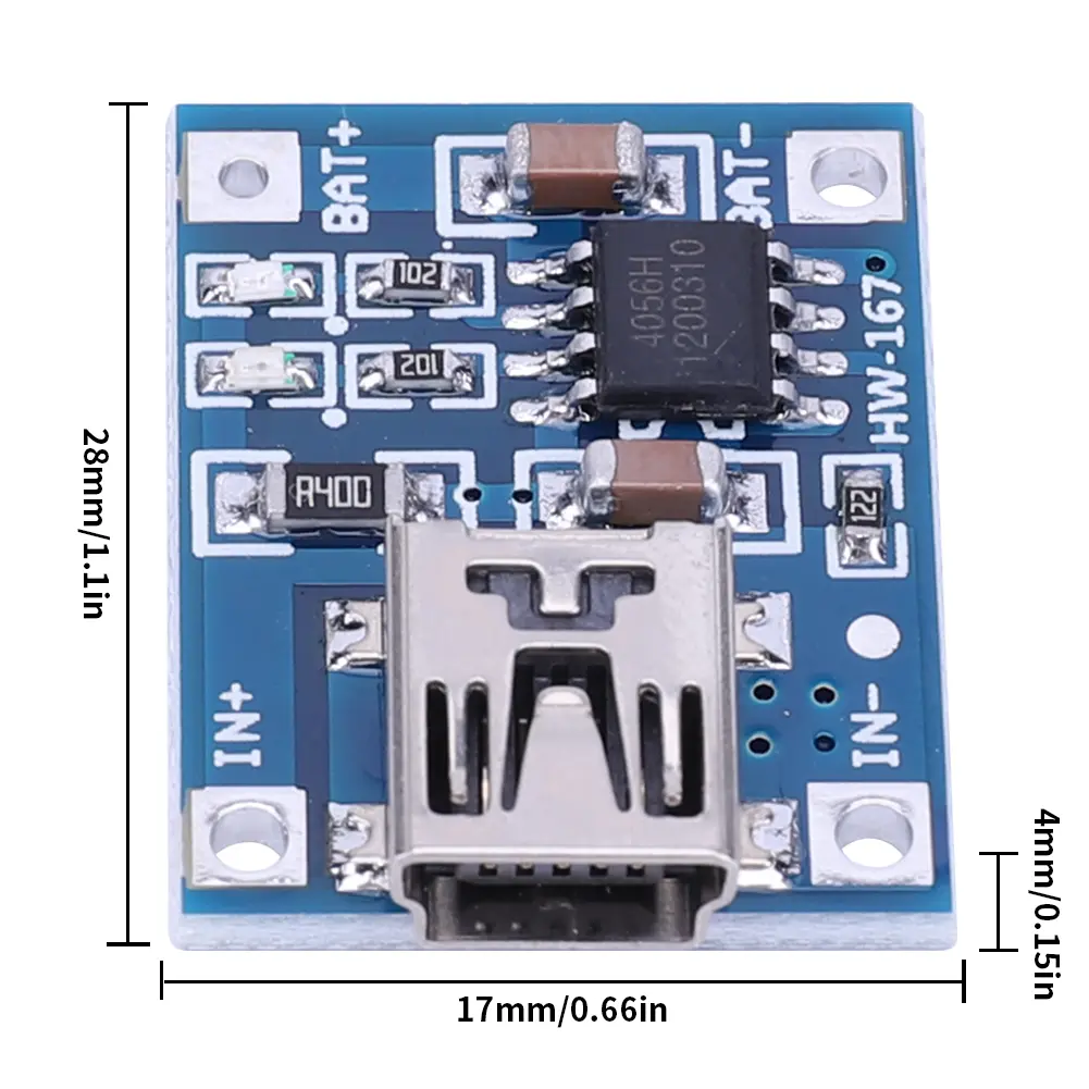 1-50Pcs Mini USB 5V 1A TP4056 Lithium Battery Charger Module Charging Board With over-current protection Dual Functions