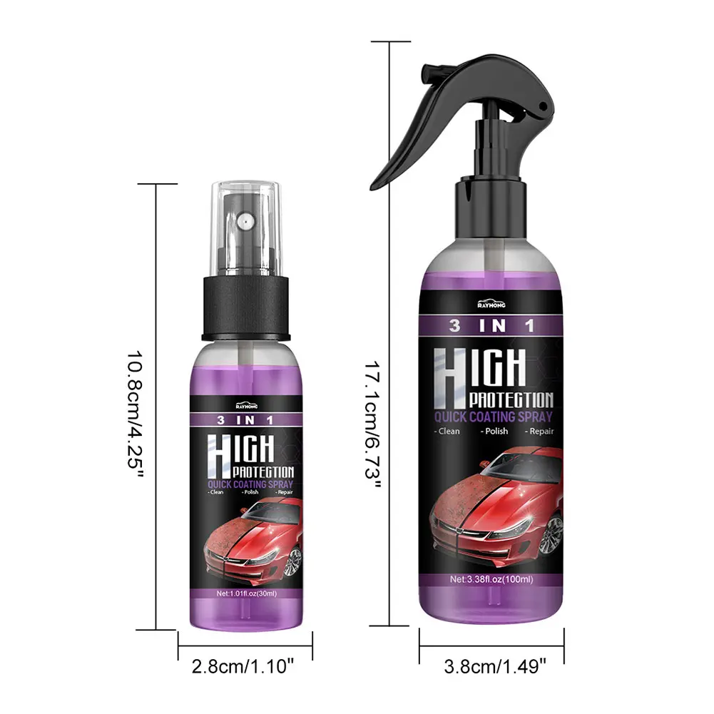 3 In1 Car Ceramic Nano Coating Liquid Coatin Nano Crystal Hydrophobic Layer Anti-Scratches Car Wax Coating Car Polishing Coating