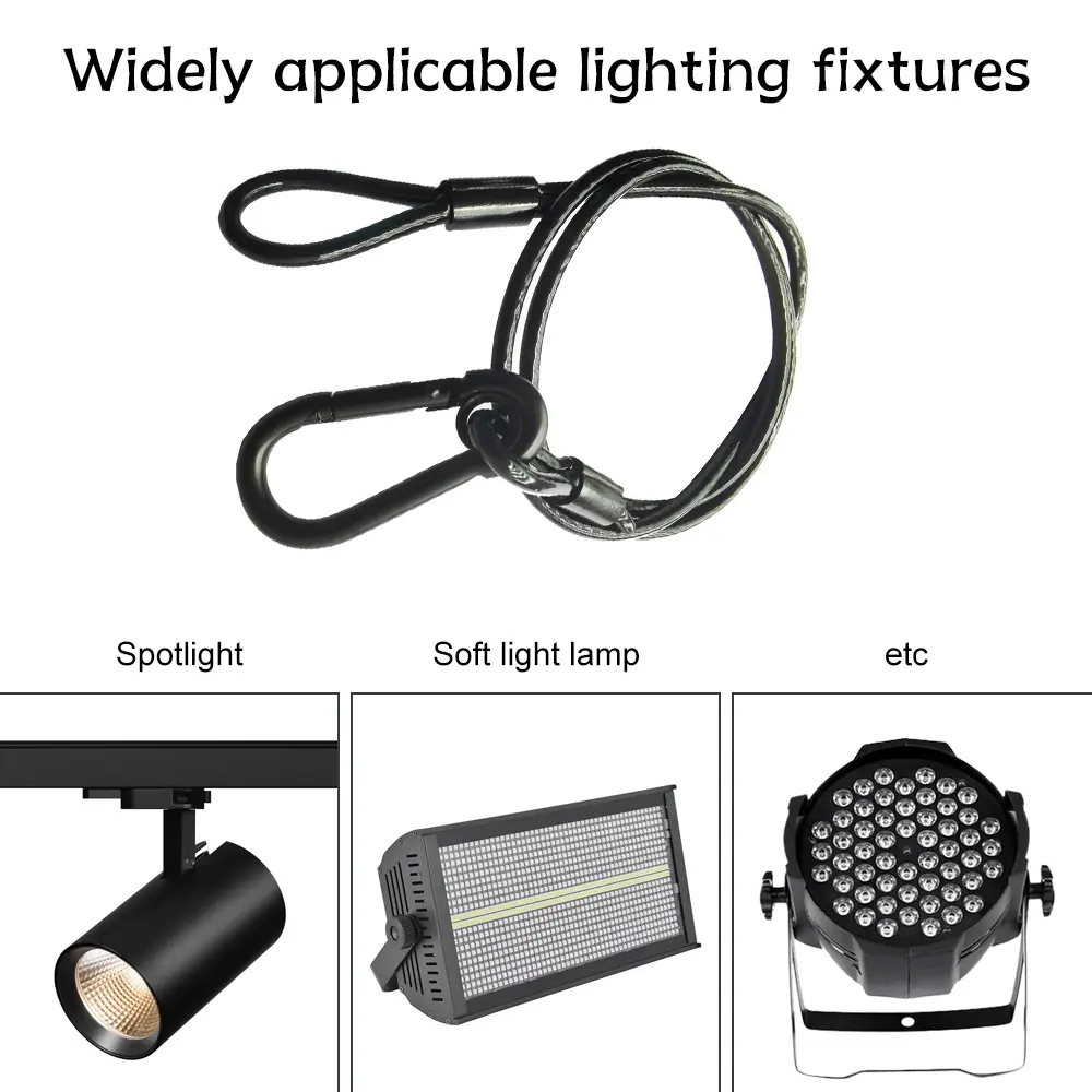 10pcs/lot High Quality Steel Lock Wire Safe Rope Lock 70cm Stage Light Safety Rope Cable/Safe Wire for Stage Light Security