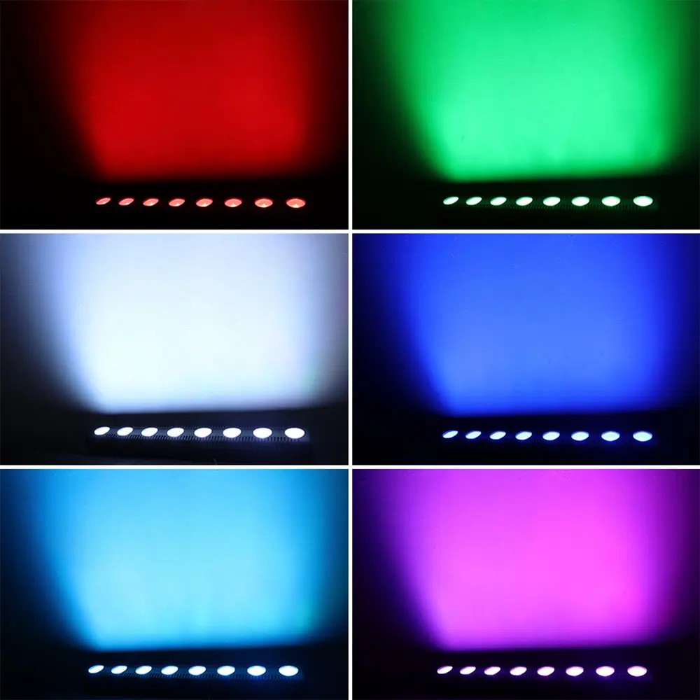 8 Led Rgbw 4 In 1 Dmx Wall Light Dj Disco Party Stage Light Wall Wash Light Dyed Background Birthday Wedding Stage Bar Light Ktv