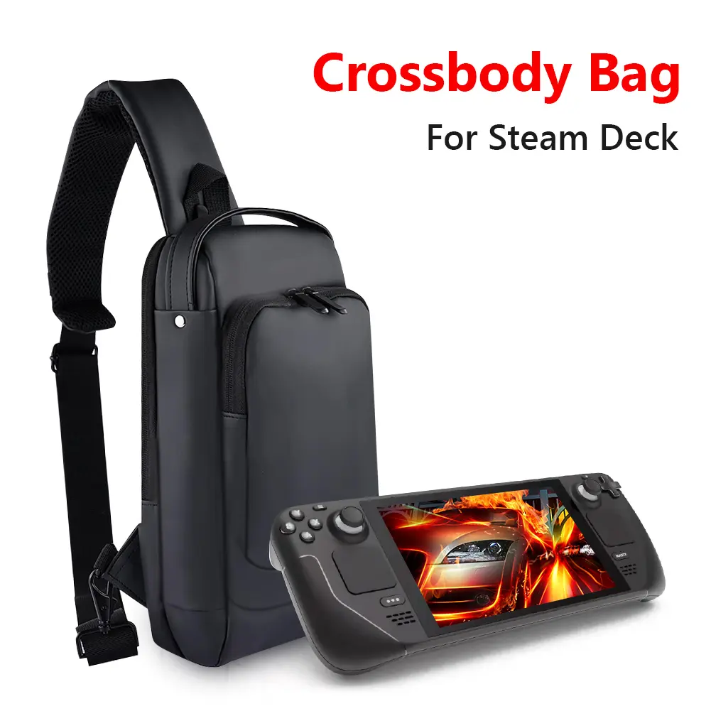 Multifunctional Crossbody Bag Accessories PU Leather Protective Bags Adjustable Shoulder Carry Bag Large Capacity for Steam Deck