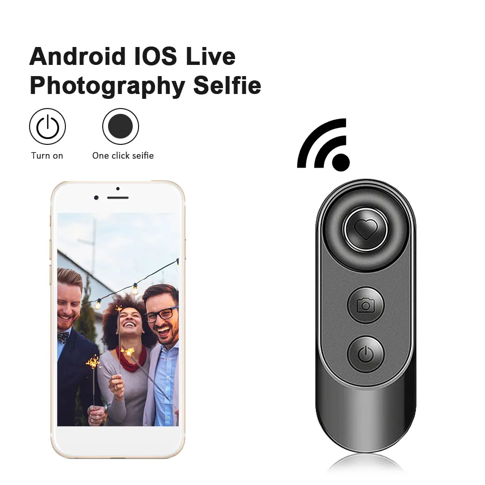 Bluetooth-Compatible Remote Control Button Wireless Controller Self-Timer Selfie for Configuration Photo Studio Use