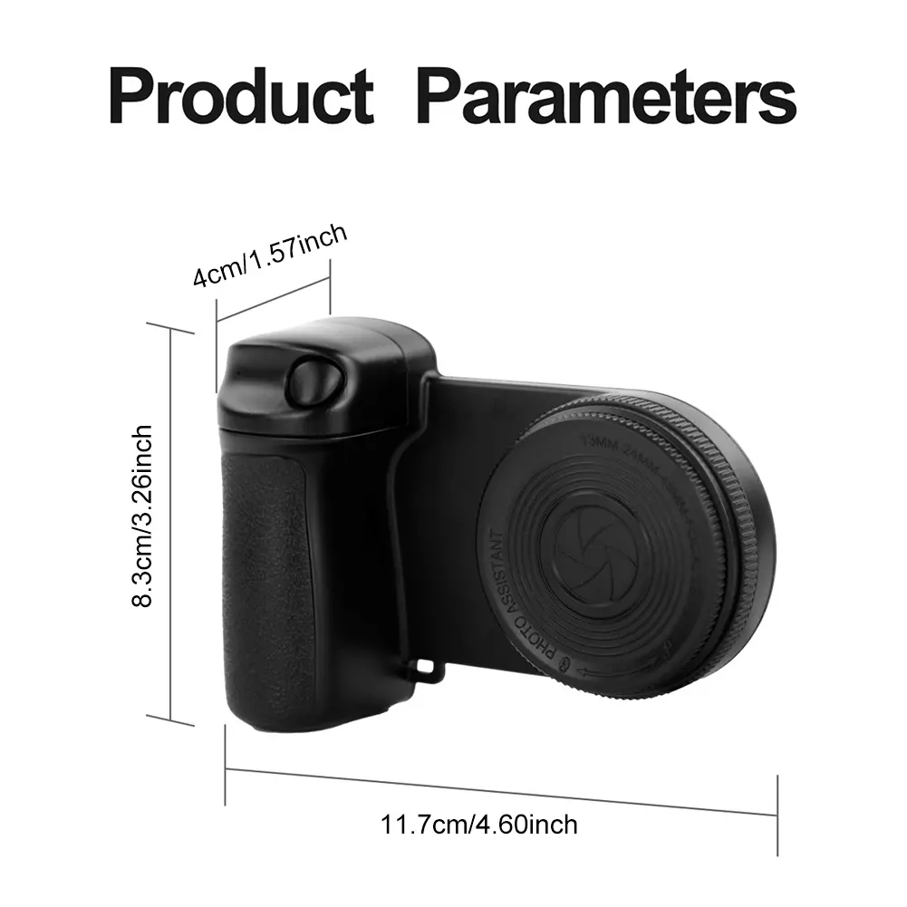 For Magsafe Bluetooth-Compatible Shutter Phone Hand Grip with Fill Light & Reflective Mirror Selfie Handle for iPhone 16 15 Vlog