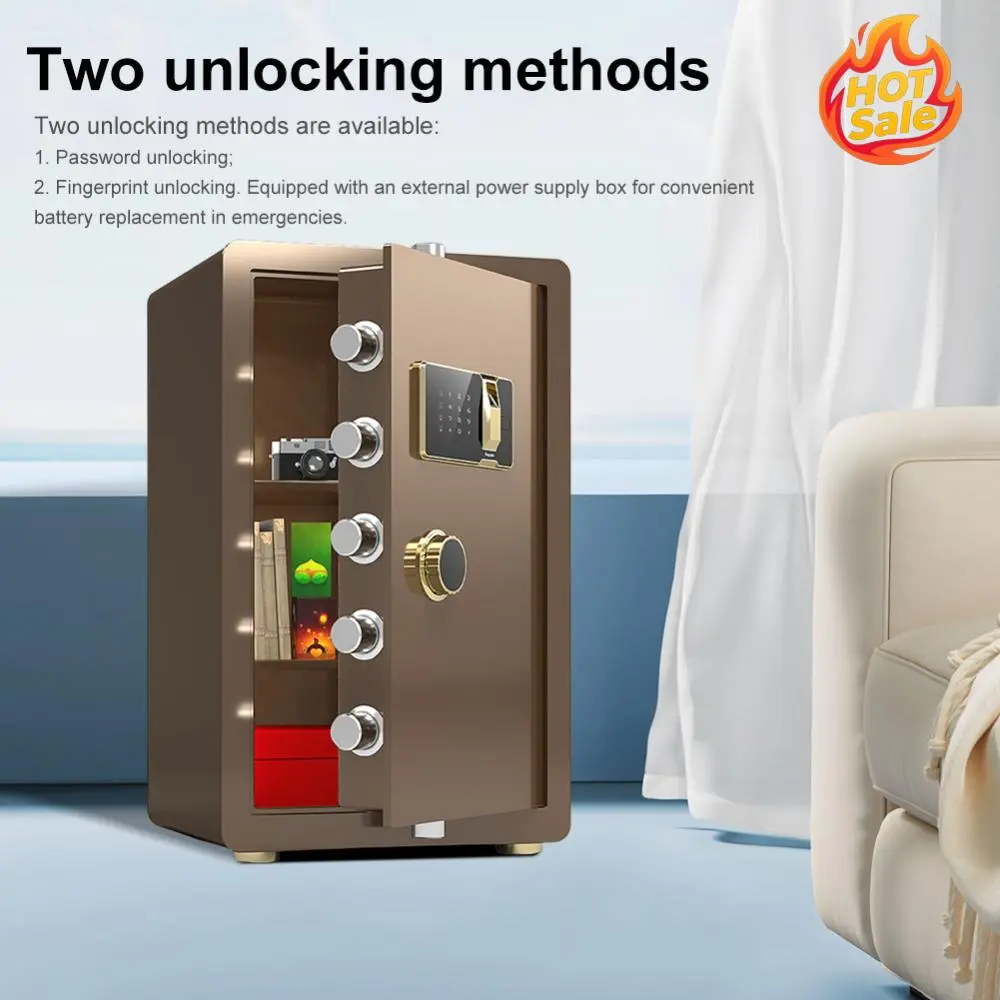2.7 Cuft Biometric Fireproof Safe Box Large Document Storage Heavy Duty Safe Box Security Safety Box for Money Jewelry