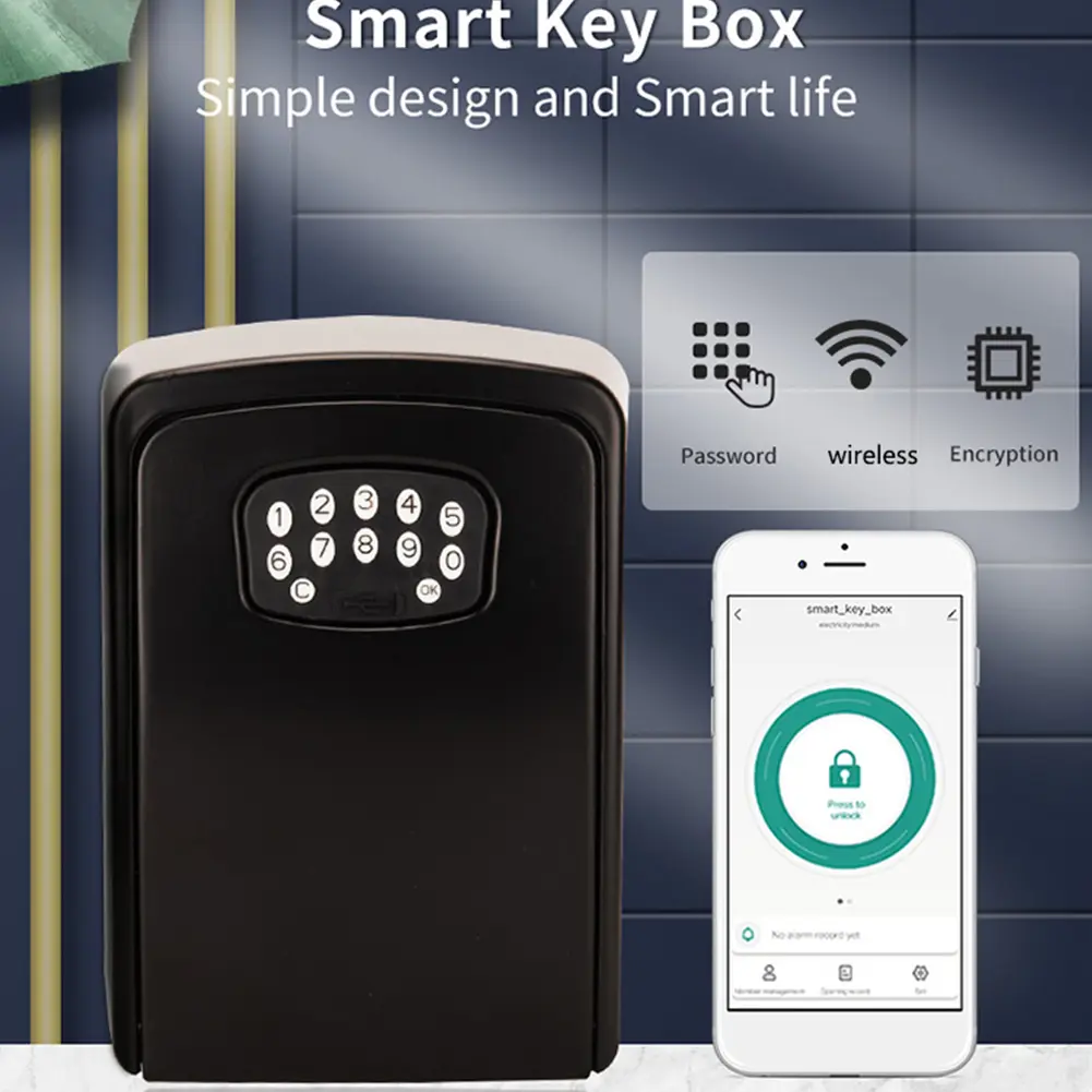 BOX02 Waterproof Smart Key Storage Secret Box w/ Code Tuya APP Wall Key Safe Box