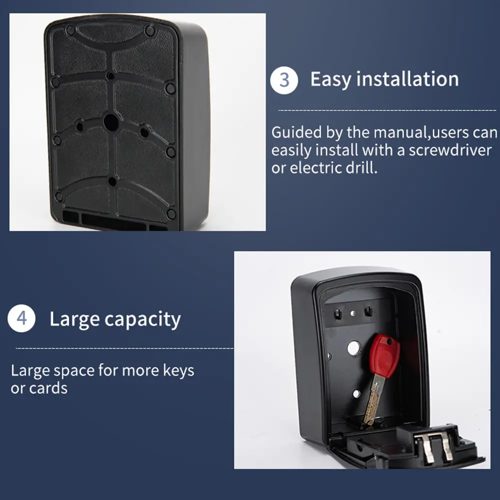 BOX02 Waterproof Smart Key Storage Secret Box w/ Code Tuya APP Wall Key Safe Box