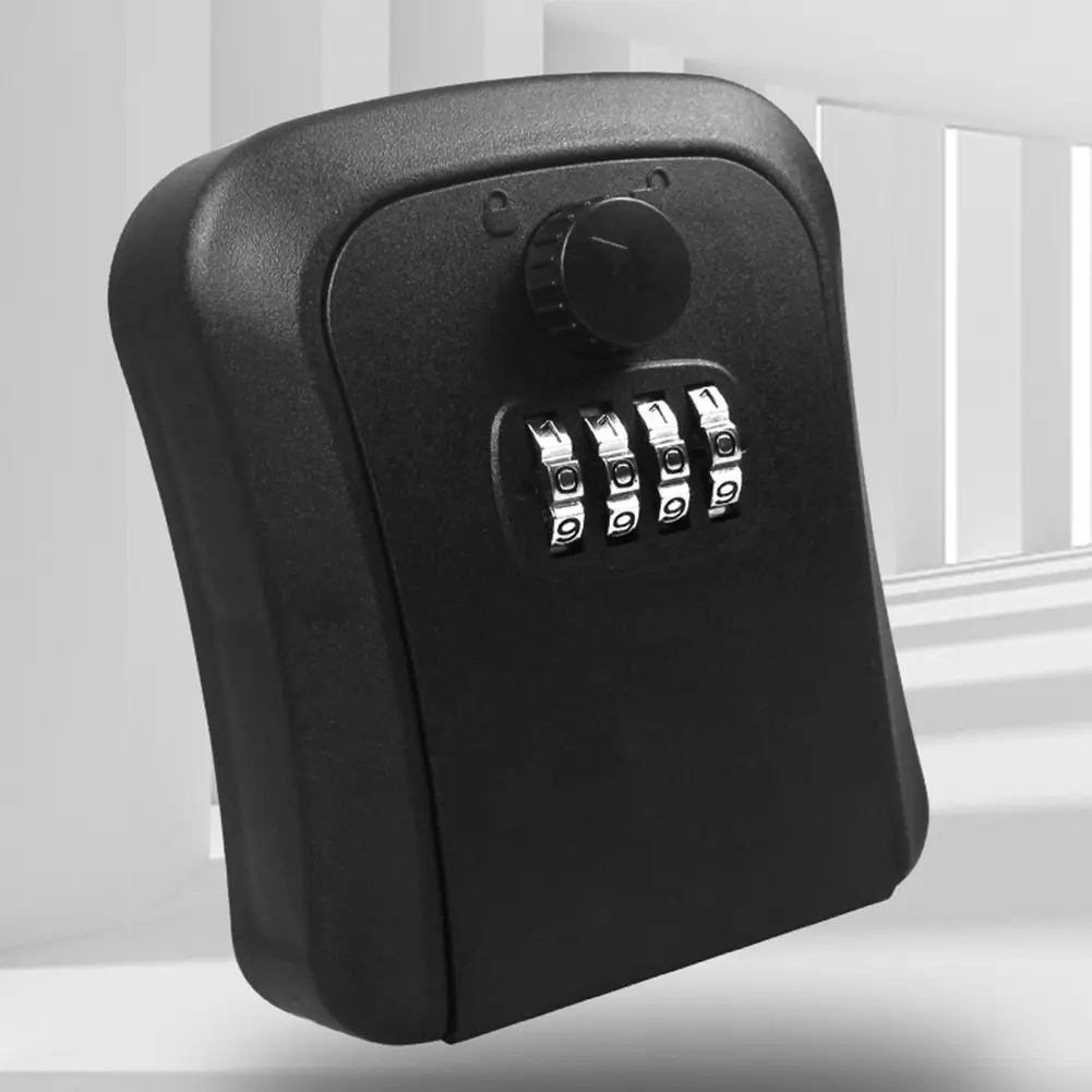 4 Digit Combination Lockbox Waterproof Resettable Code Safe Security Lock Box for Home Office Garage Apartment Spare Key Storage