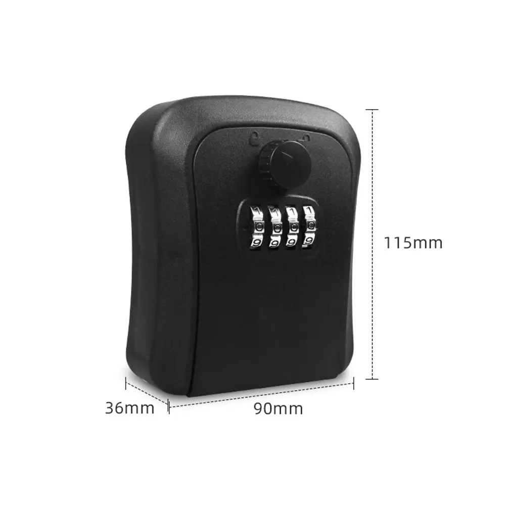 4 Digit Combination Lockbox Waterproof Resettable Code Safe Security Lock Box for Home Office Garage Apartment Spare Key Storage