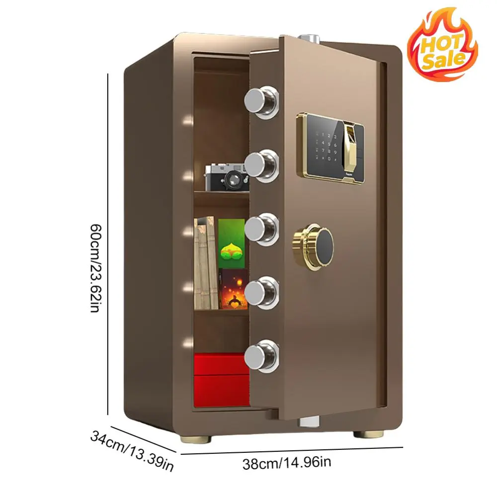 2.7 Cuft Biometric Fireproof Safe Box Large Document Storage Fingerprint Safe Box Smart Security Lock Box for Home Use