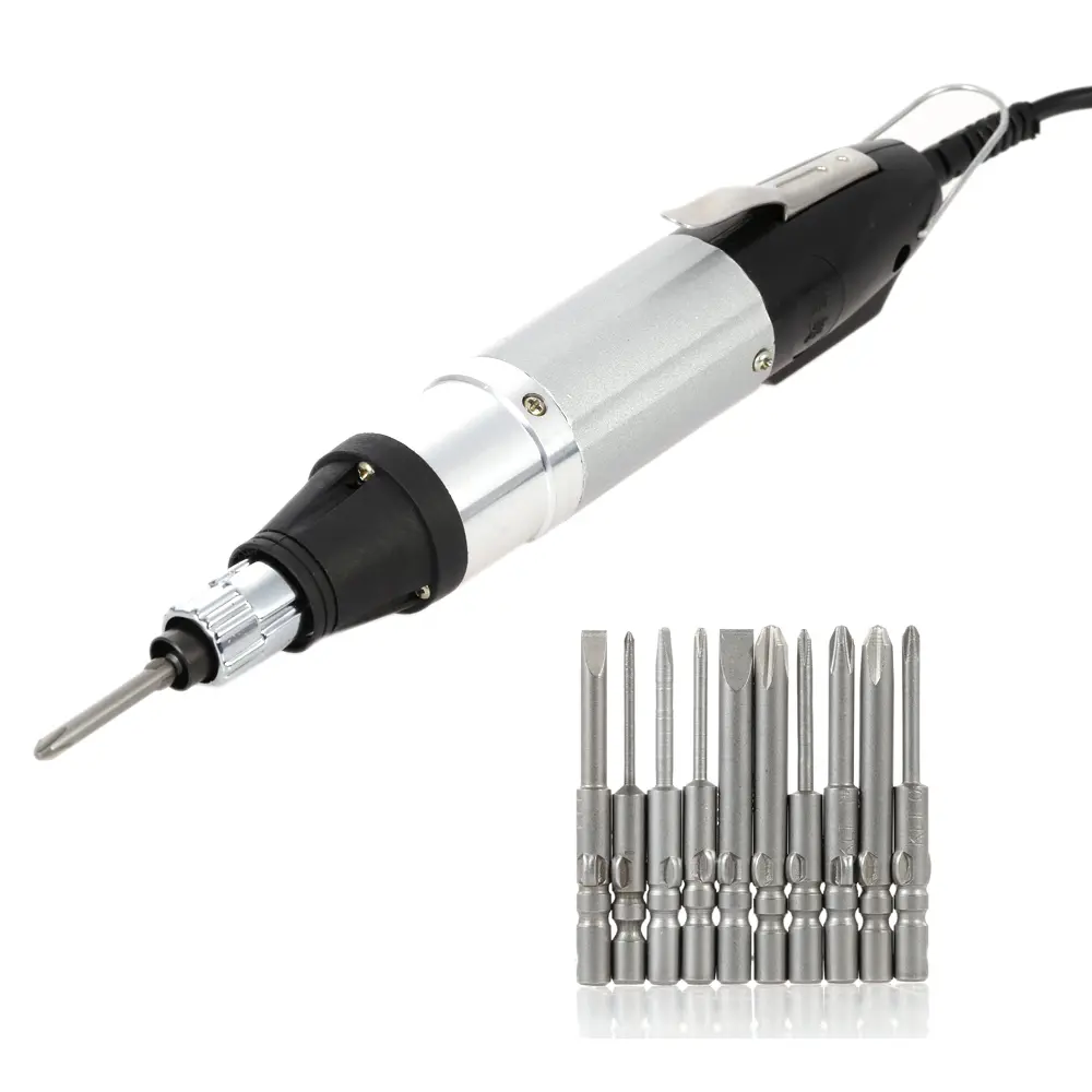 AC110V-220V Screwdriver Kit High Quality DC Powered Electric Screwdriver with 10pcs Bits Stepless Speed Regulation Repair Tool