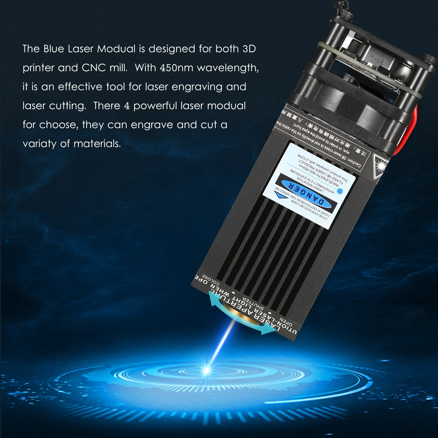 5500mW/10W/30W Laser Module Laser Head 450nm Blue Lase for 3D Printer CNC Mill Engraving Machine Wood Marking Cutting Tools