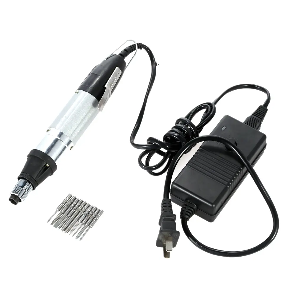 AC110V-220V Screwdriver Kit High Quality DC Powered Electric Screwdriver with 10pcs Bits Stepless Speed Regulation Repair Tool