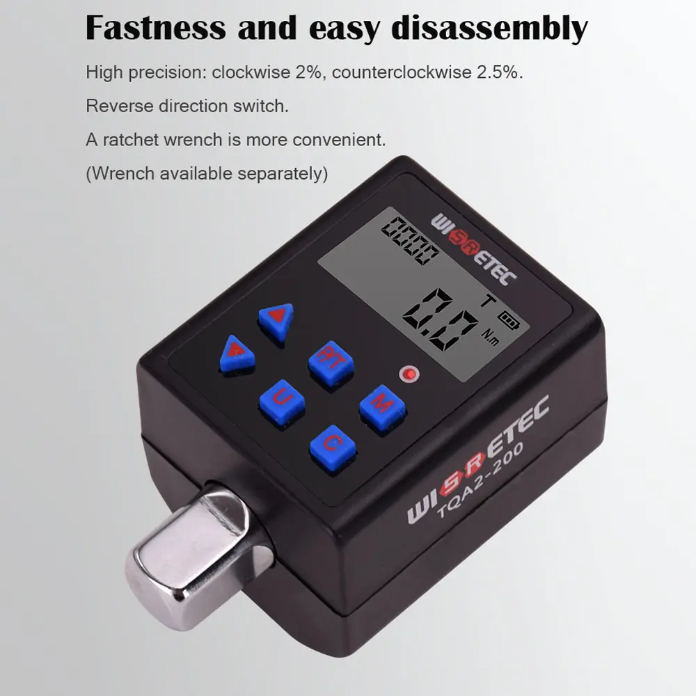 Digital Torque Wrench 0.3-340 Nm Adjustable Torque Meter Adapter Professional Electronic Torque Wrench Inspection Repair Tools