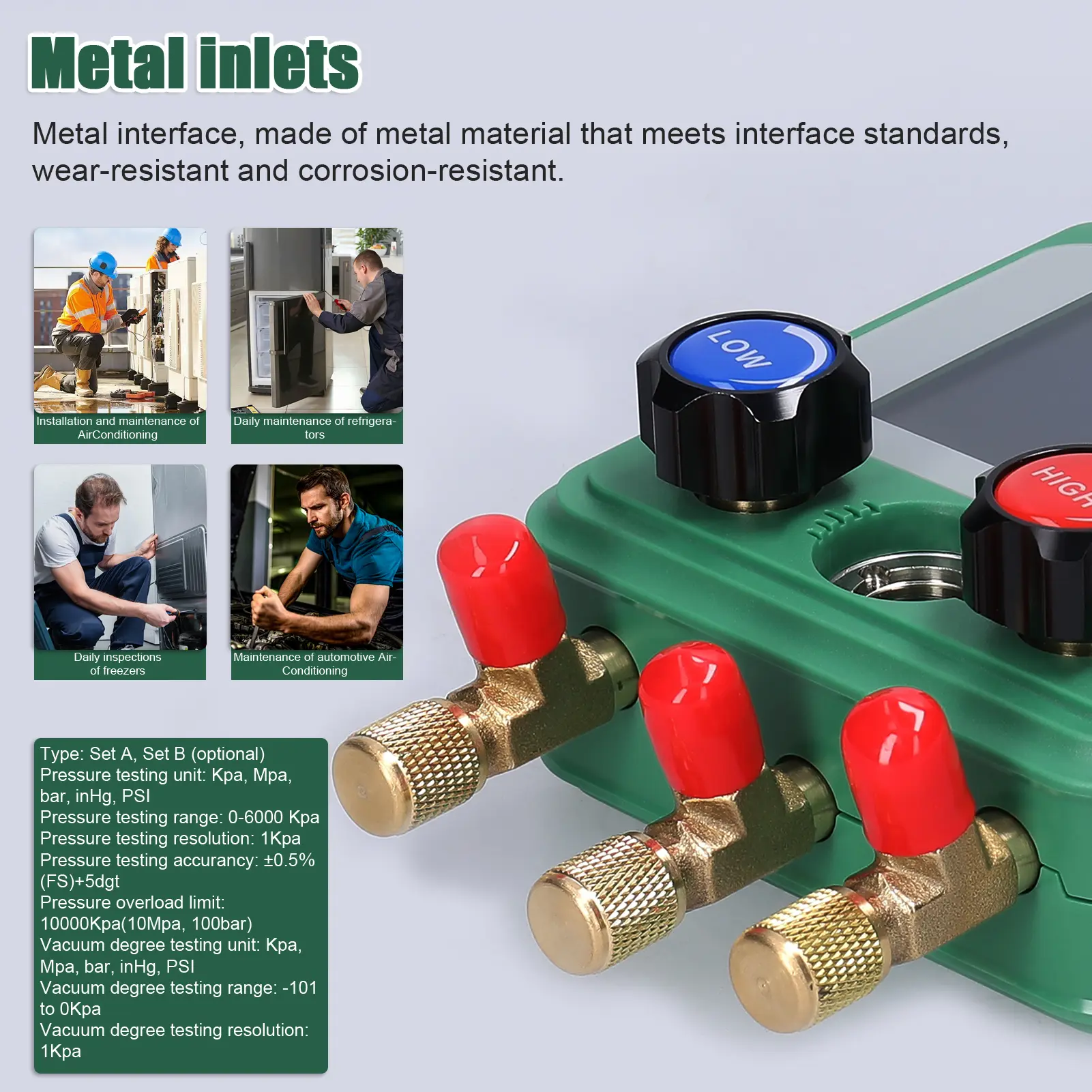 Digital Manifold Gauge Electronic Air Conditioning Refrigerant Fluoride Meter Vacuum Pressure Gauge Repairing Vacuum Meter