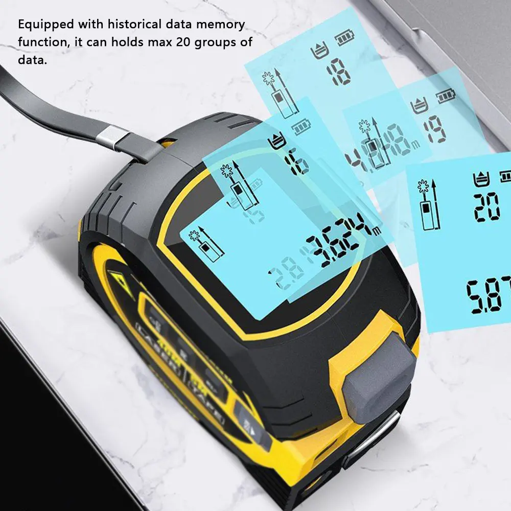 3In1 Laser Rangefinder Laser 40M / 60M Distance Meter Measuring Laser Tape Measure Digital Laser Rangefinder Scale Area Distance