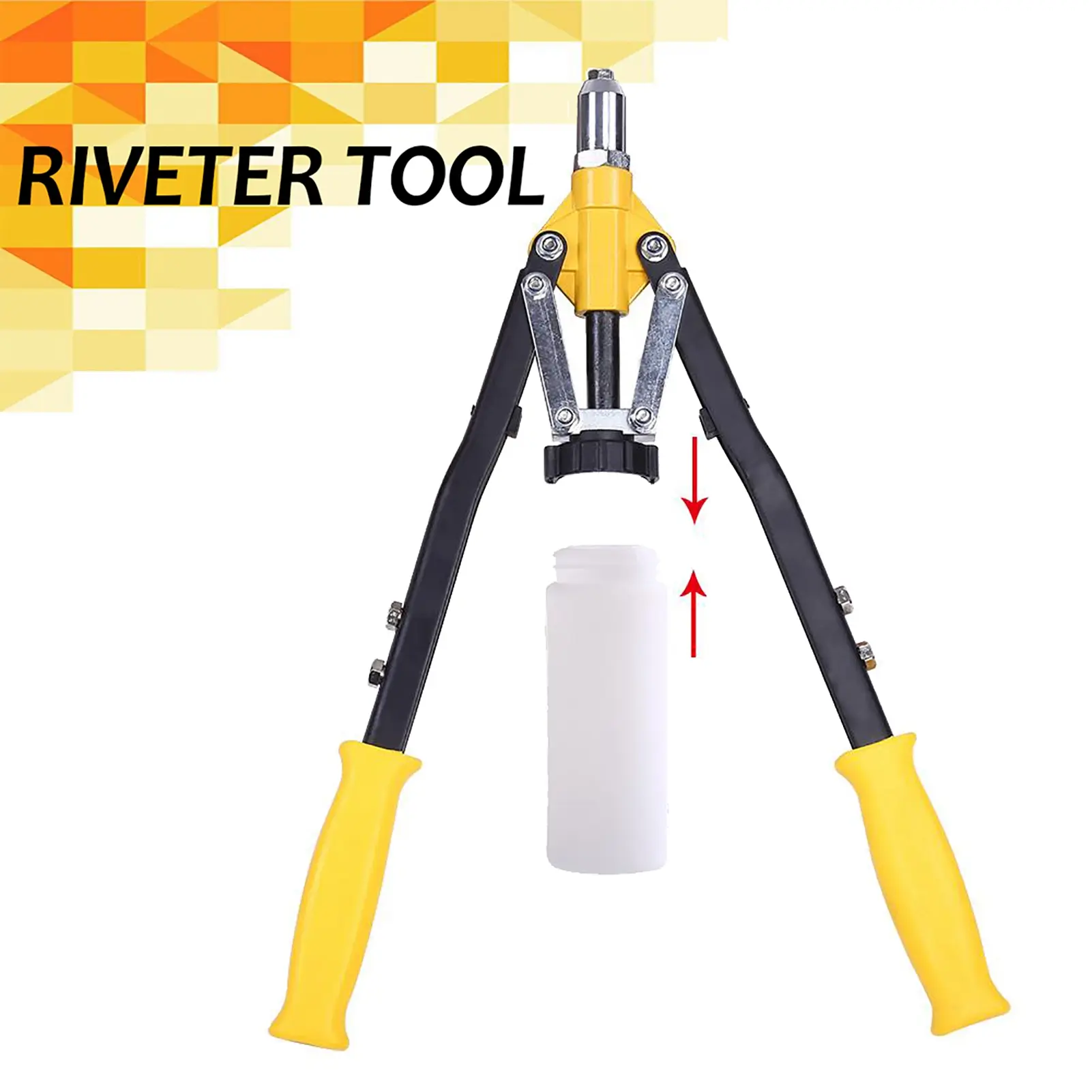 Professional Hand Riveter Heavy Duty Blind Rivet Gun 3.2mm 4.0mm 4.8mm 5.0mm 6.4mm Rivet Tool Rivet Gun 5 Rivet Nosepieces