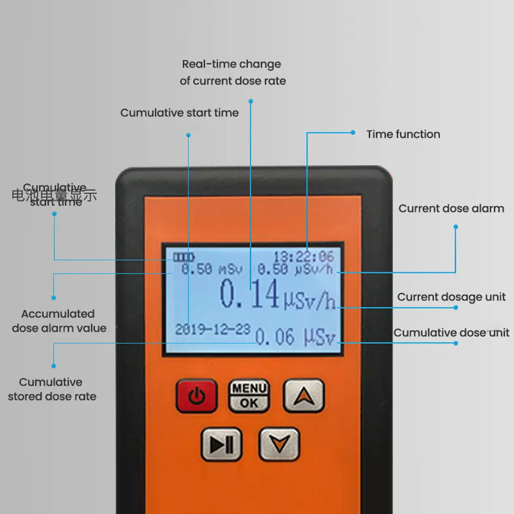 NR-750 850 950 Handheld Nuclear Radiation Detector LCD Display Household Radioactive Tester Geiger Counter β Y X-ray Detection