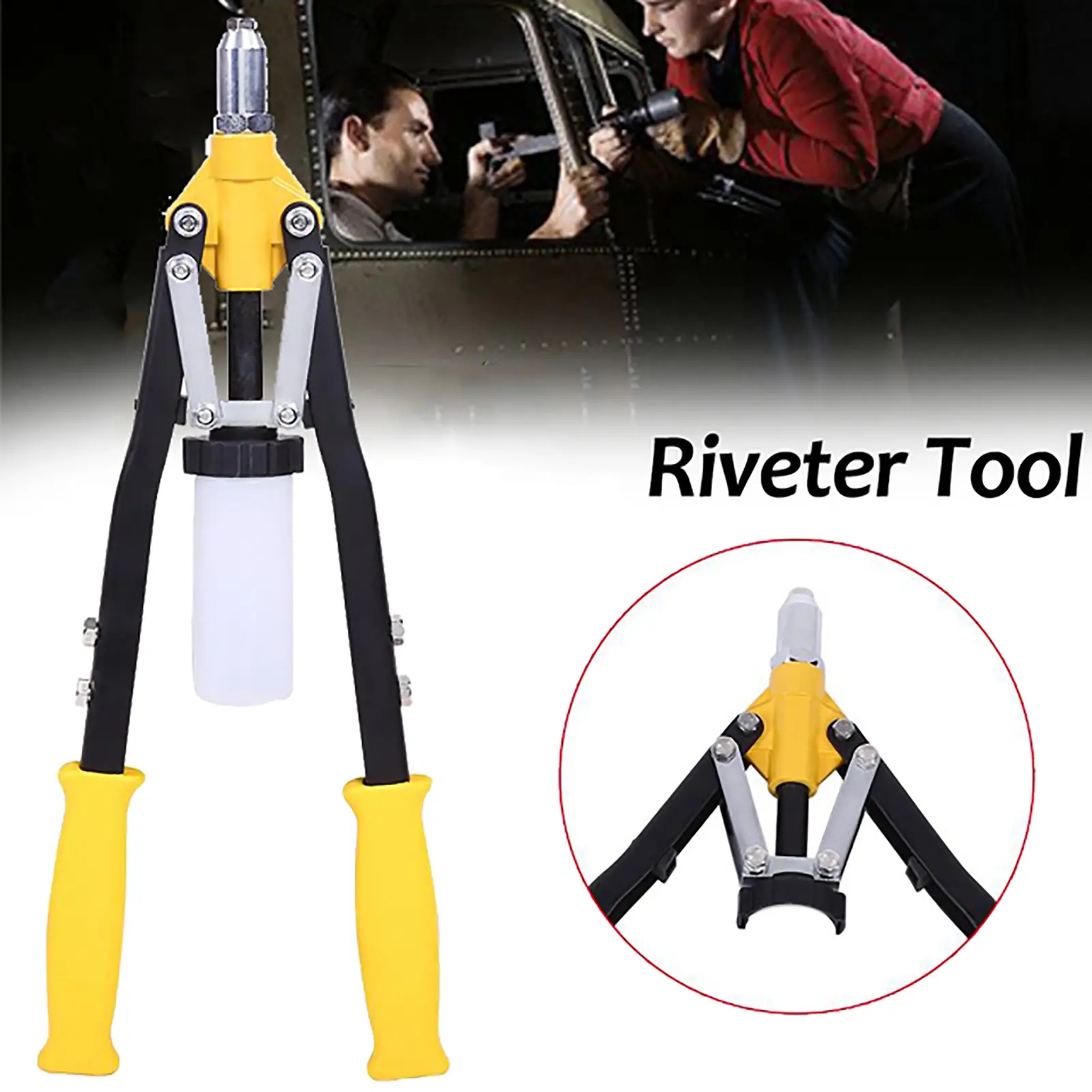 Professional Hand Riveter Heavy Duty Blind Rivet Gun 3.2mm 4.0mm 4.8mm 5.0mm 6.4mm Rivet Tool Rivet Gun 5 Rivet Nosepieces