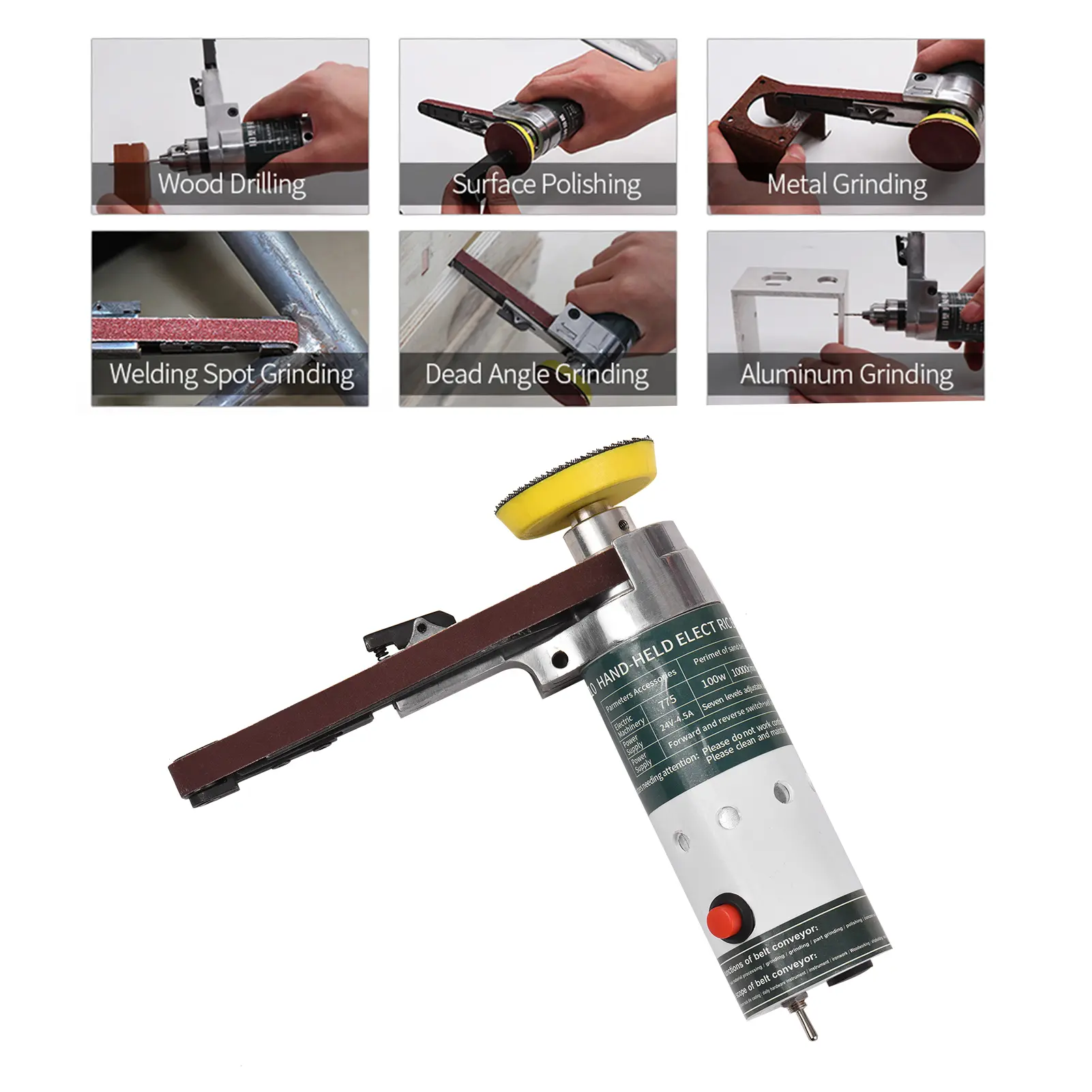 KKMOON Electric Belt Sander Mini Belt Sander Electric Grinder Small Grinding Machine Electric Belt Sander with Sanding Belts
