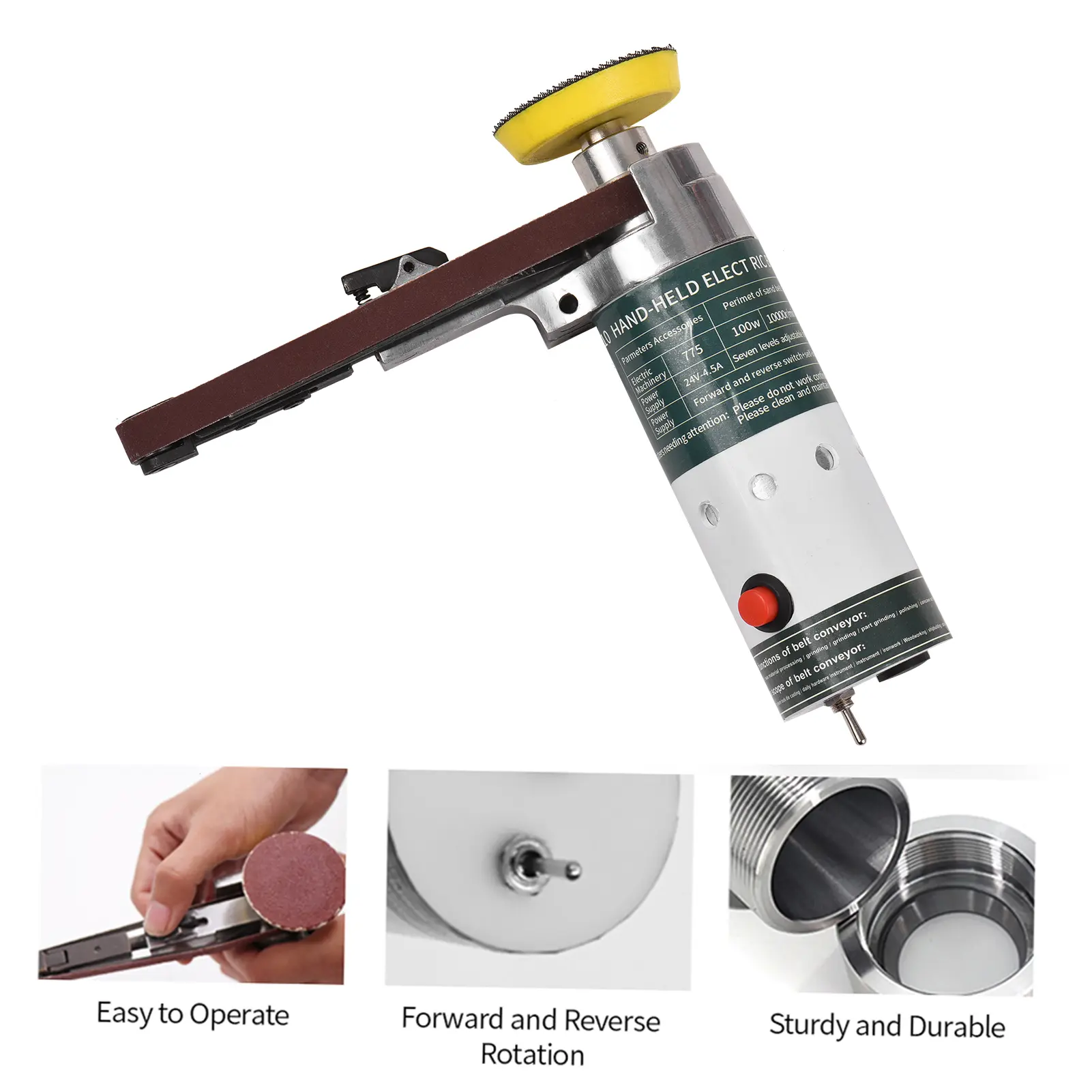 KKMOON Electric Belt Sander Mini Belt Sander Electric Grinder Small Grinding Machine Electric Belt Sander with Sanding Belts