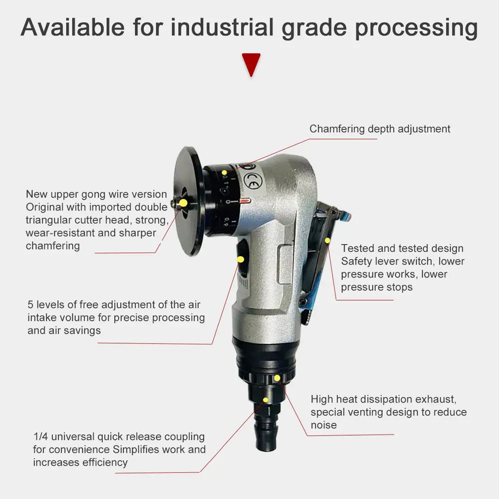 Pneumatic Chamfering Machine Carpenter Chamfering Tool Portable Grinder Metal Wood Acrylic Deburring Beveling Trimming Machine