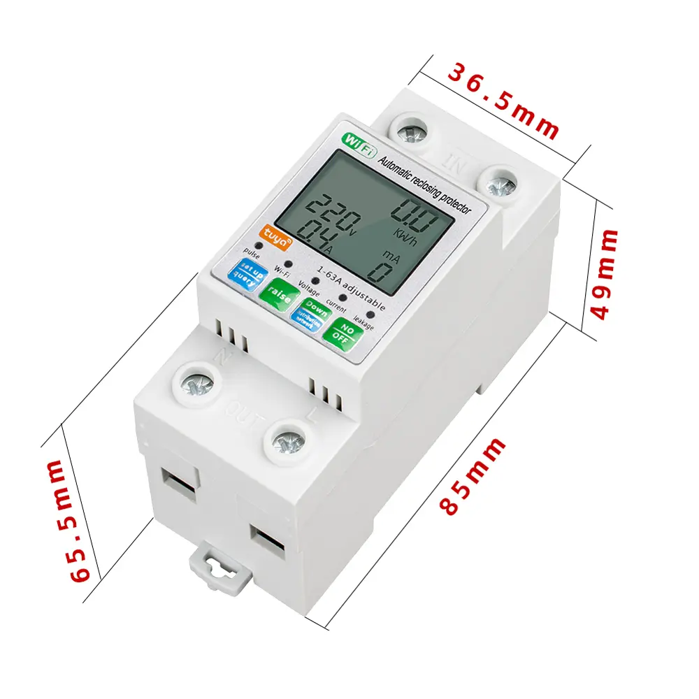Tuya ZigBee Intelligent Automatic Reclosing Protector Current Voltage Meter Switch Power Meter Circuit Breaker Need Gateways