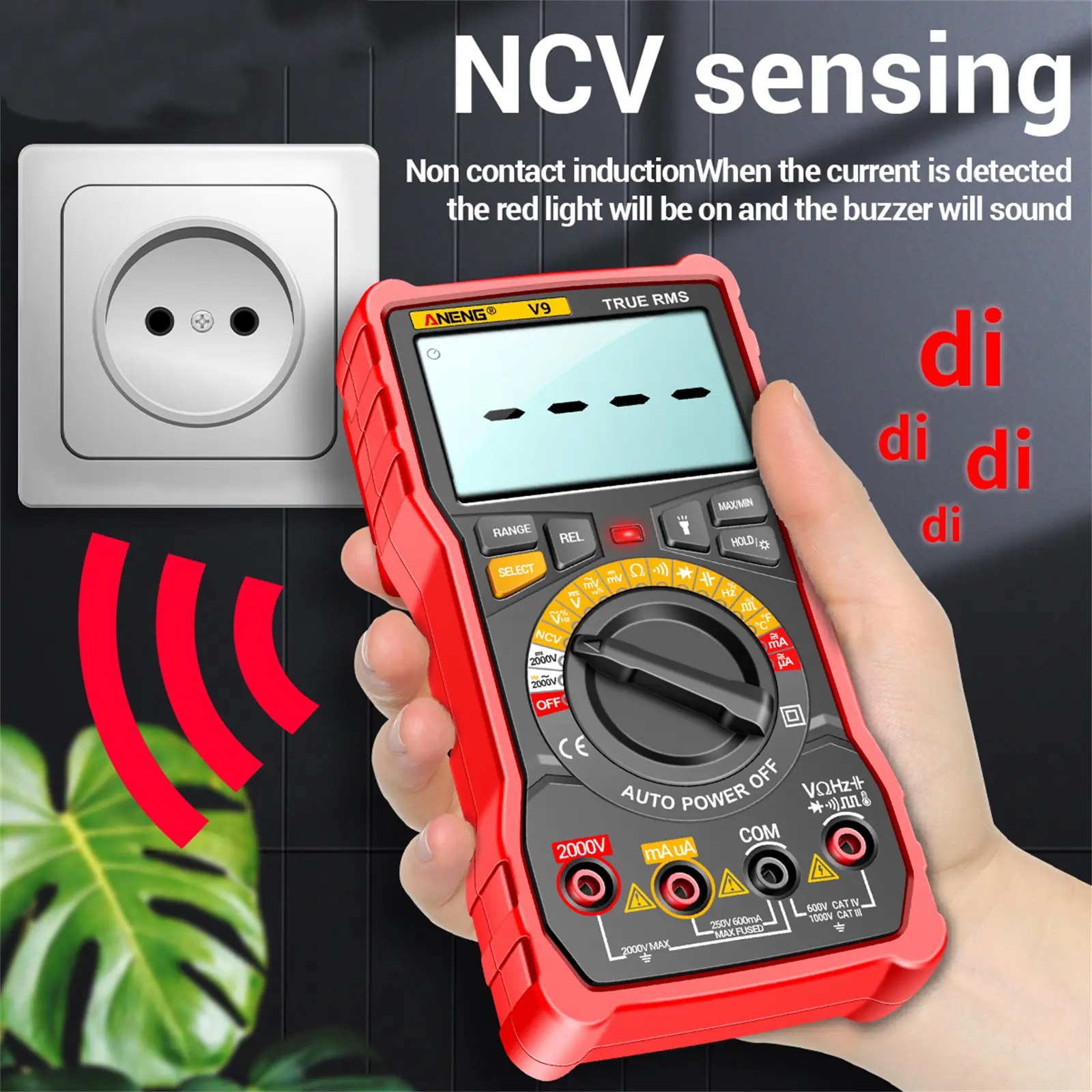 ANENG V9 Digital Multimeter 6000 Counts 2000V Voltage Measurement Capacimeter Voltmeter AC/DC Ammeter Electrical Tester Tools