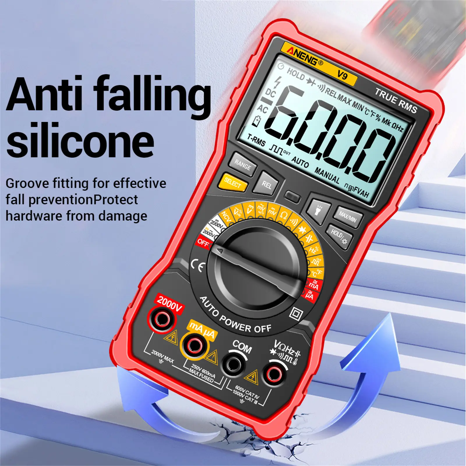 ANENG V9 Digital Multimeter 6000 Counts 2000V Voltage Measurement Capacimeter Voltmeter AC/DC Ammeter Electrical Tester Tools
