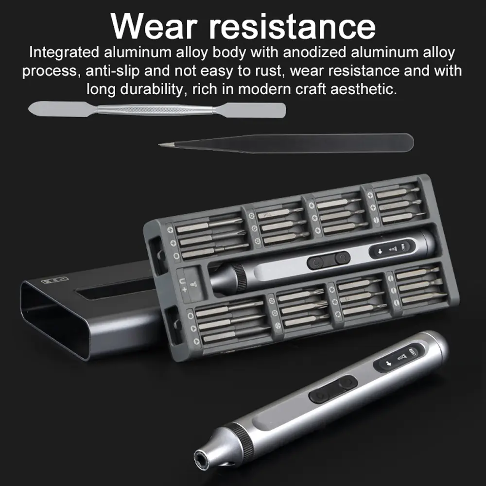 High Precise Electric Screwdriver Screw Driver Type-C Charging Electric Repairing Tool Set for Mobilephones Computers Repair
