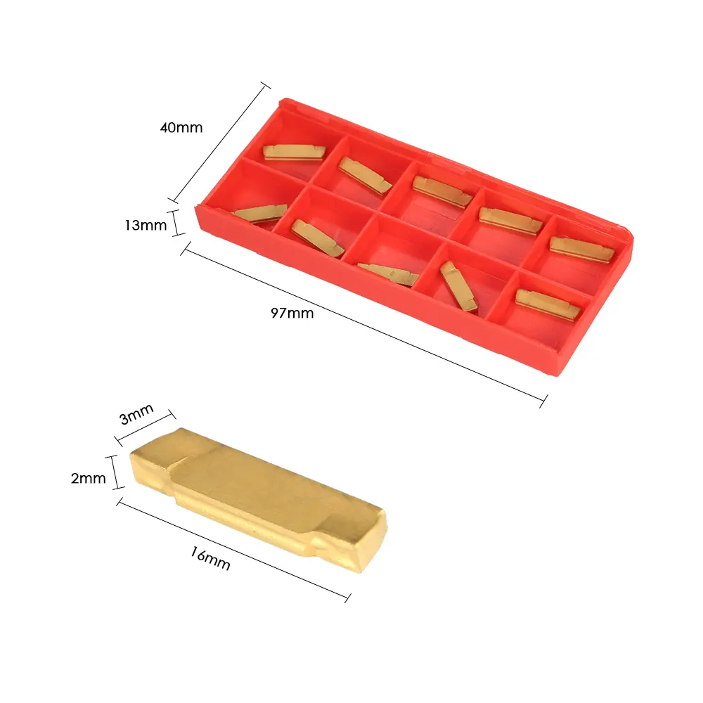 10pcs/box Carbide Inserts MGMN200-G 2mm Width Carbide Inserts for MGEHR/MGIVR Lathe Grooving Cut-Off Tool CNC Tool