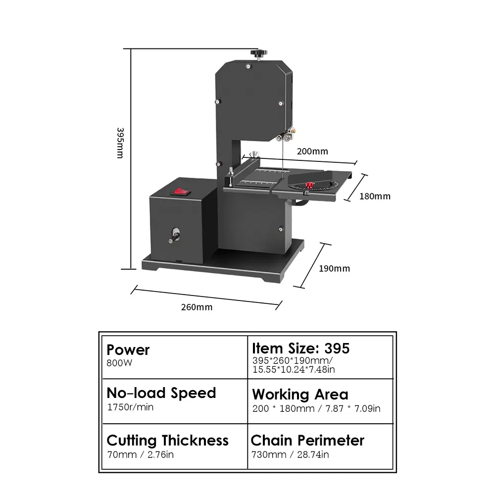 Multifunctional Band Saw Machine 1750RPM Benchtop Saw TableSaw Electric Desktop Saws DIY Cutting Tool Woodworking Lathe Machine