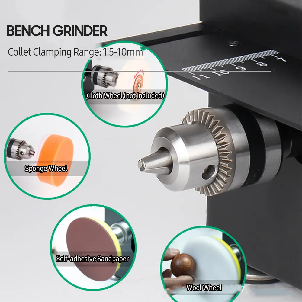 150W Mini Bench Saw Variable Speed Circular Table Saw 30mm Cutting Depth DIY Benchtop Sanding Machine with 10 Sanding Belts